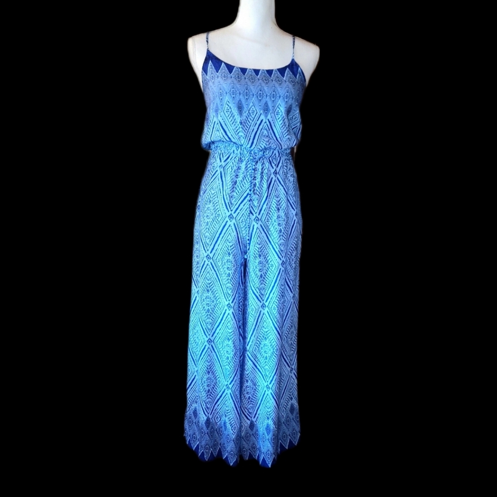 Blue Patterned Jumpsuit - Picture 6 of 10
